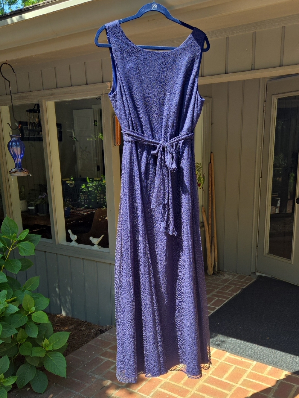 Johanna August Lace Overlay Dress Size XL Navy.  Like new!
